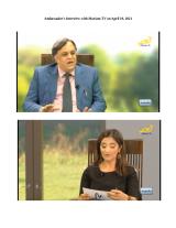 Ambassador’s Interview with Mariam TV on April 19, 2021