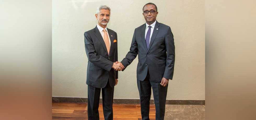 External Affairs Minister Dr. S. Jaishankar met H. E. Mr. Vincent Biruta, Minister of Foreign Affairs and International Cooperation of Rwanda