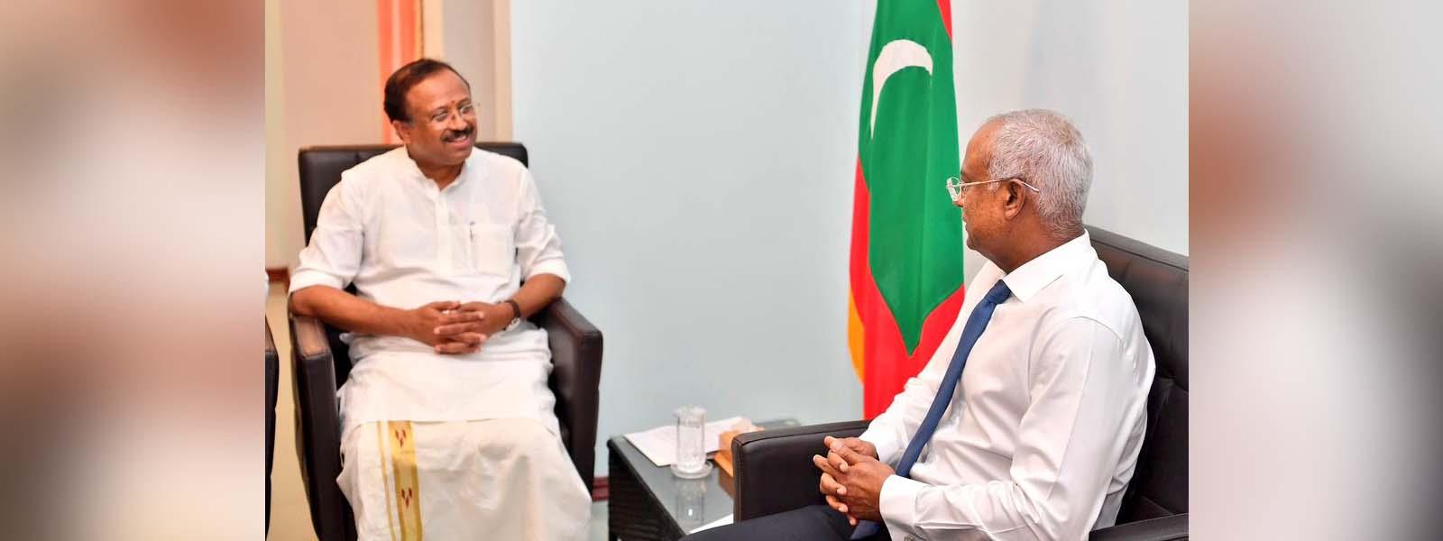 Minister of State for External Affairs Shri V. Muraleedharan called on the President of Maldives H.E Mr. Ibrahim Mohamed Solih in Male