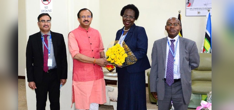 Minister of State for External Affairs, Shri V. Muraleedharan arrives in Uganda