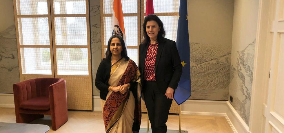 Mrs. Reenat Sandhu, Secretary (West) co-chaired First India -Luxembourg Foreign Office Consultations  in Luxembourg