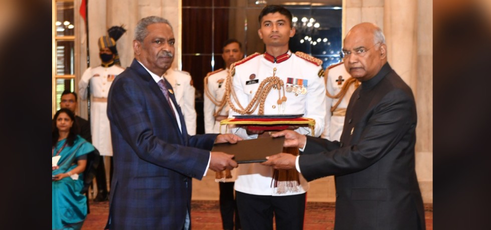President Shri Ram Nath Kovind accepts credentials from Ambassador of the Republic of Sudan