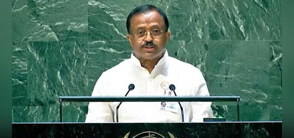 Minister of State for External Affairs Shri V. Muraleedharan delivered a national statement at the Plenary of first International Migration Review Forum held in United Nations General Assembly
