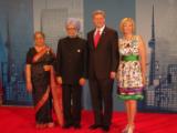 Prime Ministers of India and Canada, Smt. Gursharan Kaur and Mrs. Laureen Harper at the G20 Summit in Toronto (26 June 2010)
