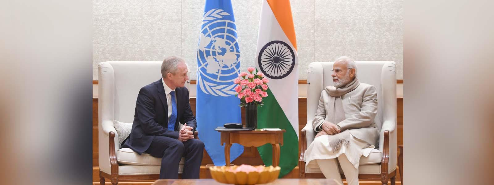H.E. Mr. Csaba Kőrösi, President of the United Nations General Assembly called on Prime Minister Shri Narendra Modi in New Delhi