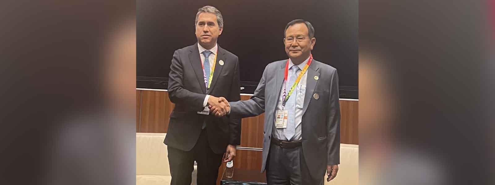 Minister of State for External Affairs, Dr. Rajkumar Ranjan Singh met H.E. Mr. Francisco André, Secretary of State for Foreign Affairs and Cooperation of Portugal on the sidelines of the 5th UN Conference on the Least Developed Countries in Doha