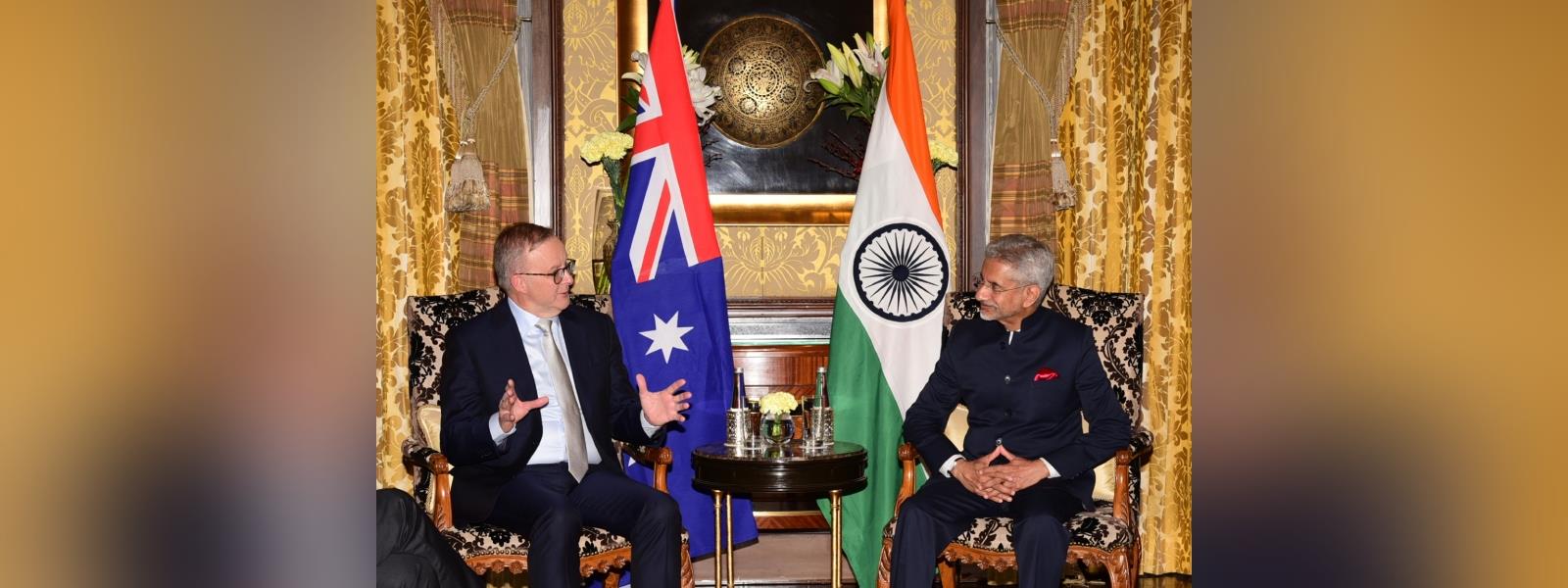 External Affairs Minister Dr. S. Jaishankar called on H. E. Mr. Anthony Albanese, Prime Minister of Australia in New Delhi