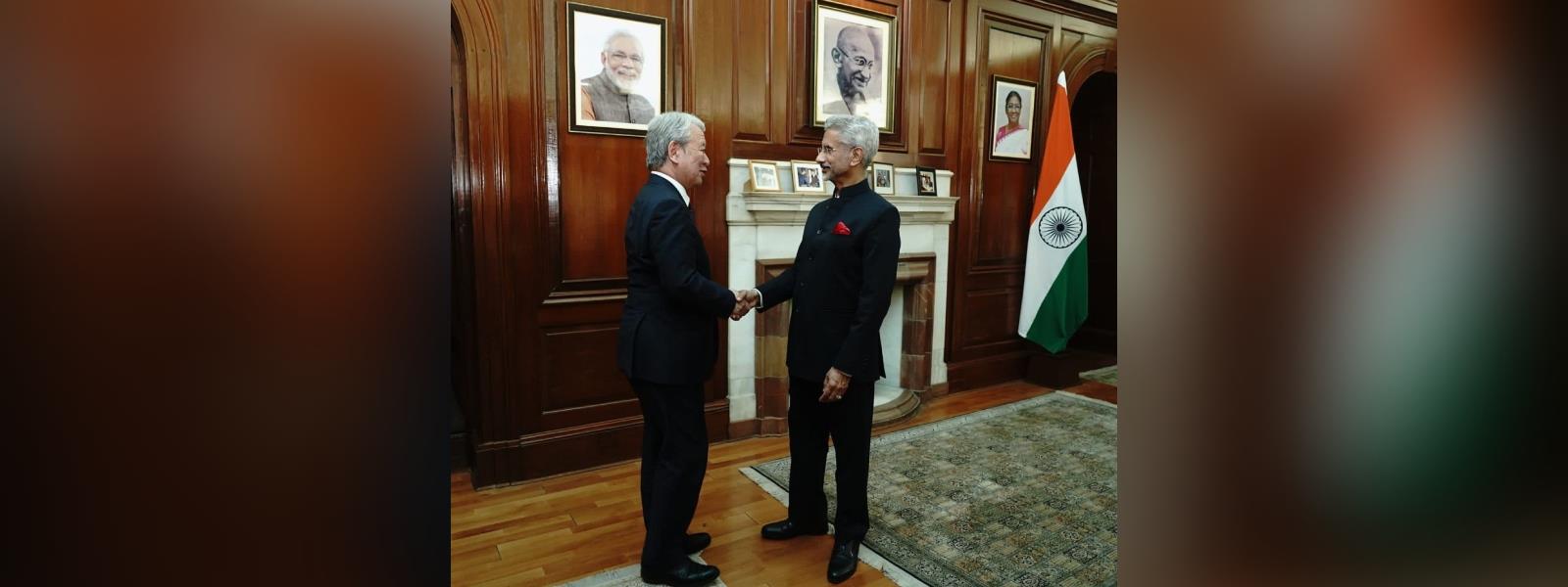 External Affairs Minister Dr. S. Jaishankar met H.E. Dr. Akihiko Tanaka, President of Japan India Cooperation Agency in New Delhi