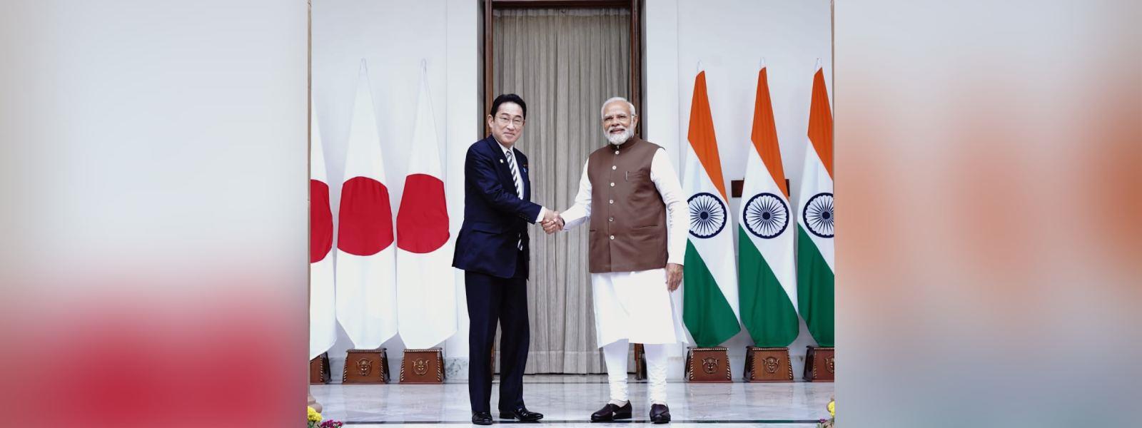 Prime Minister Shri Narendra Modi welcomed H. E. Mr. Fumio Kishida, Prime Minister of Japan at Hyderabad House