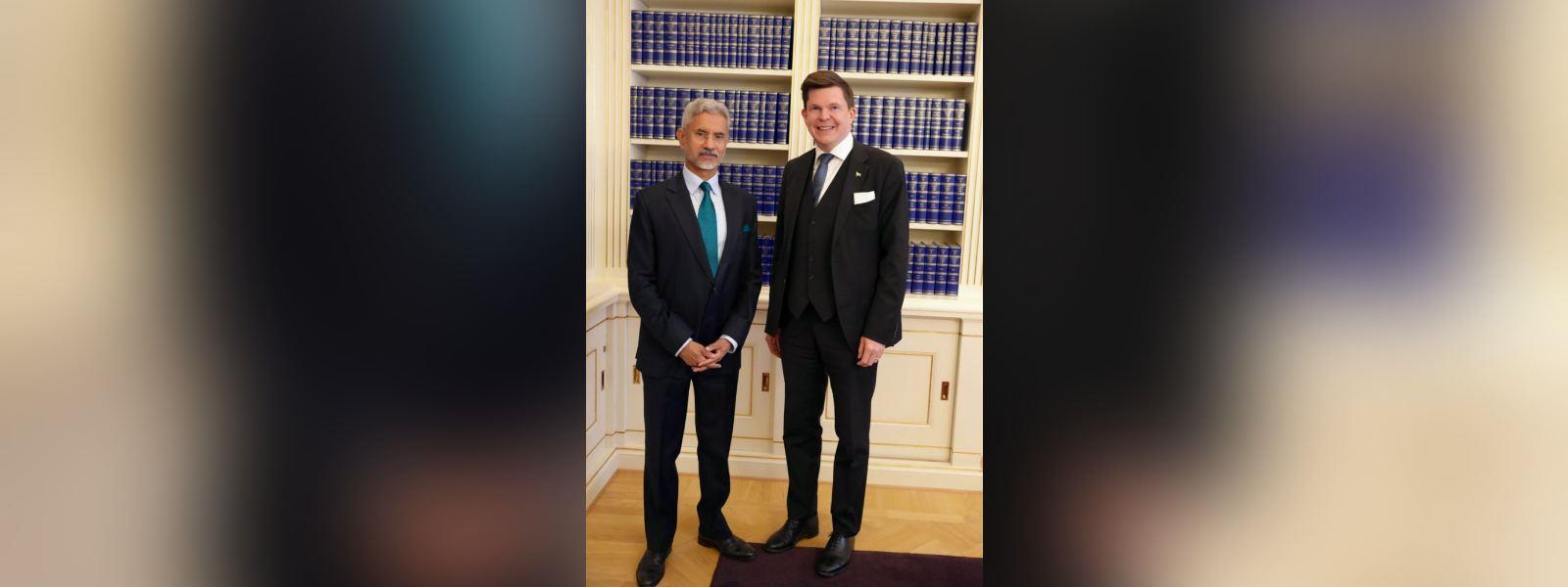 विदेश मंत्री डॉ. एस. जयशंकर ने स्टॉकहोम में स्वीडन के रिक्सडैग के स्पीकर महामहिम डॉ. एंड्रियास नोरलेन से मुलाकात की