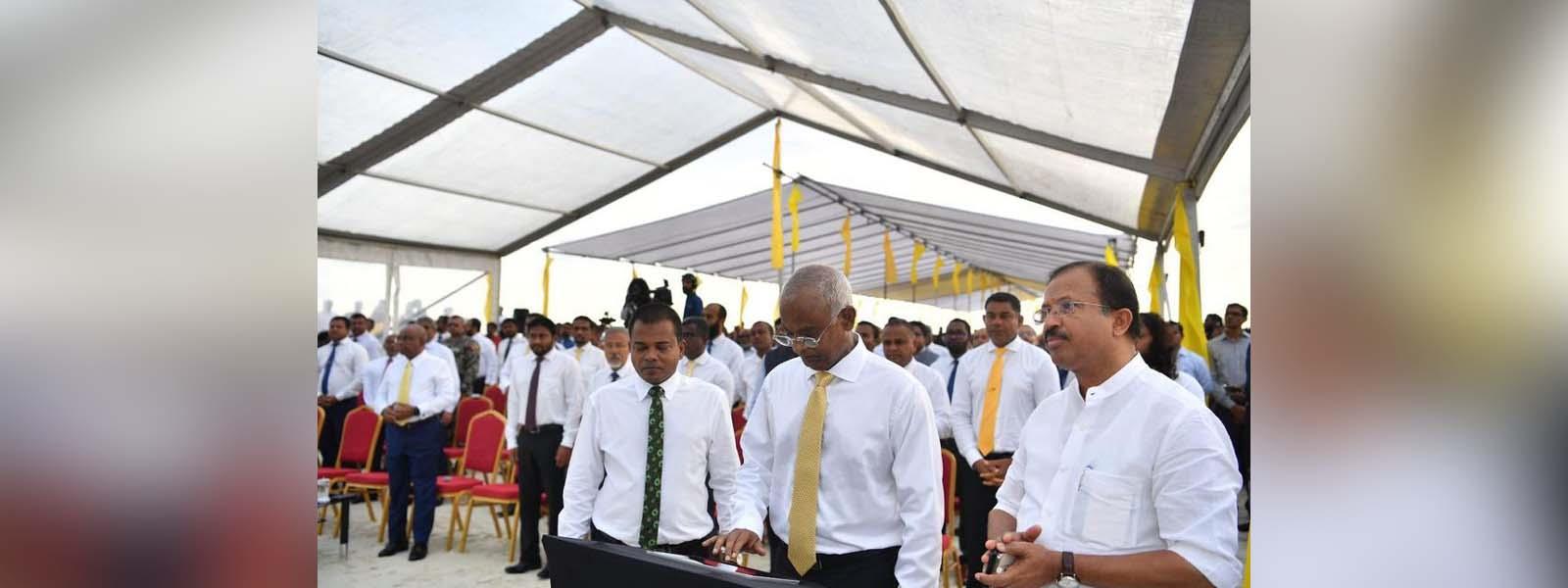 Minister of State for External Affairs Shri V. Muraleedharan witnessed the commencement of works of Addu Reclamation project along with President of Maldives H.E. Mr. Ibrahim Mohamed Solih