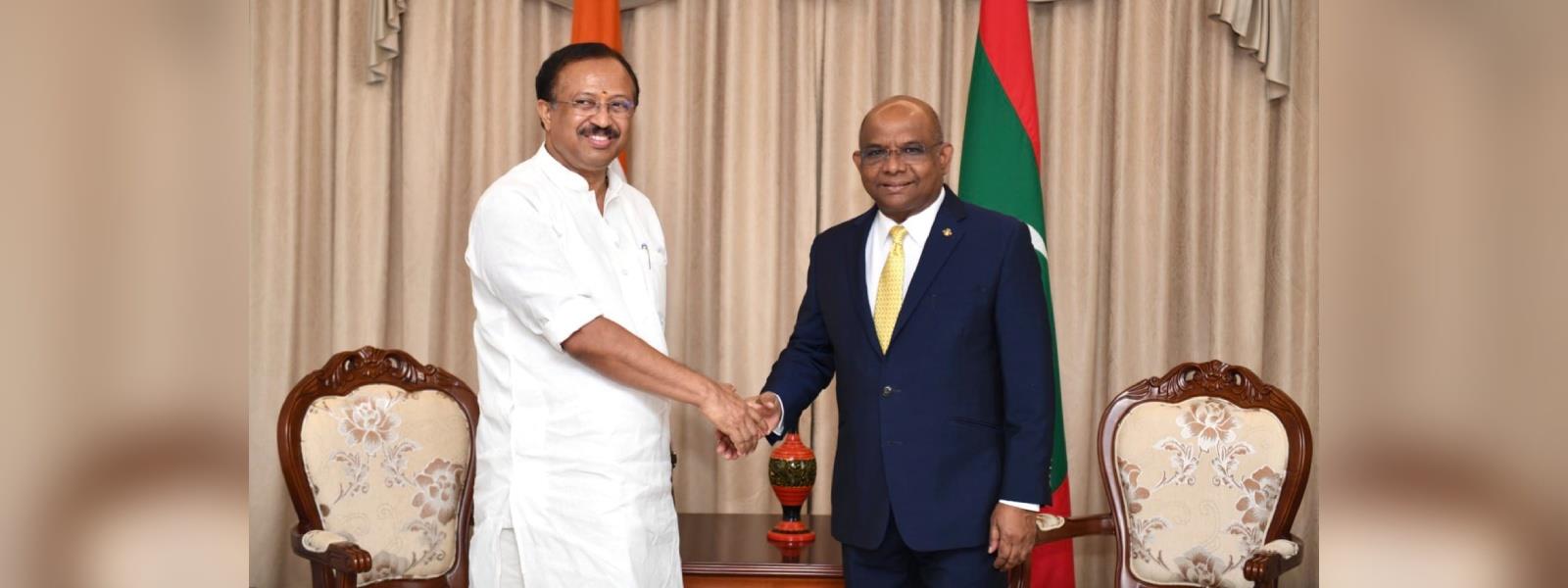 Minister of State for External Affairs Shri V. Muraleedharan met Minister of Foreign Affairs of Maldives H.E. Mr. Abdulla Shahid in Male