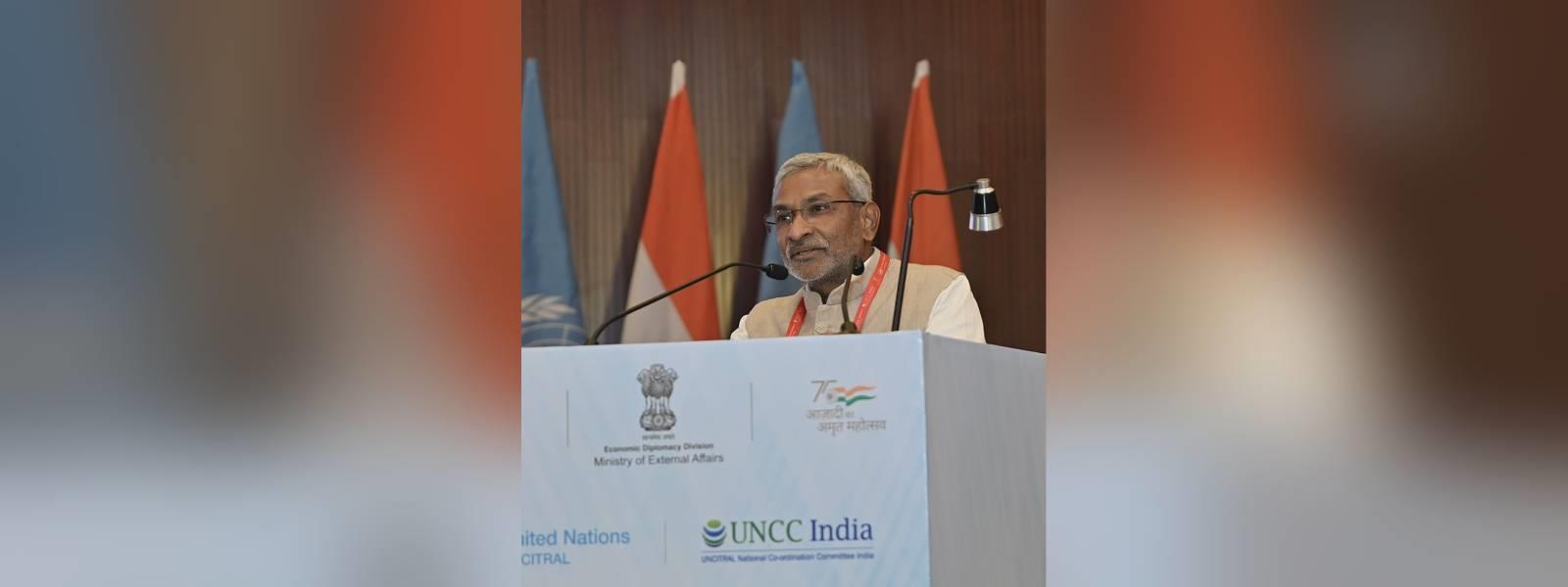 Secretary (ER) Shri Dammu Ravi addressed the Valedictory Session of the 2023 UNCITRAL South Asia Conference in New Delhi