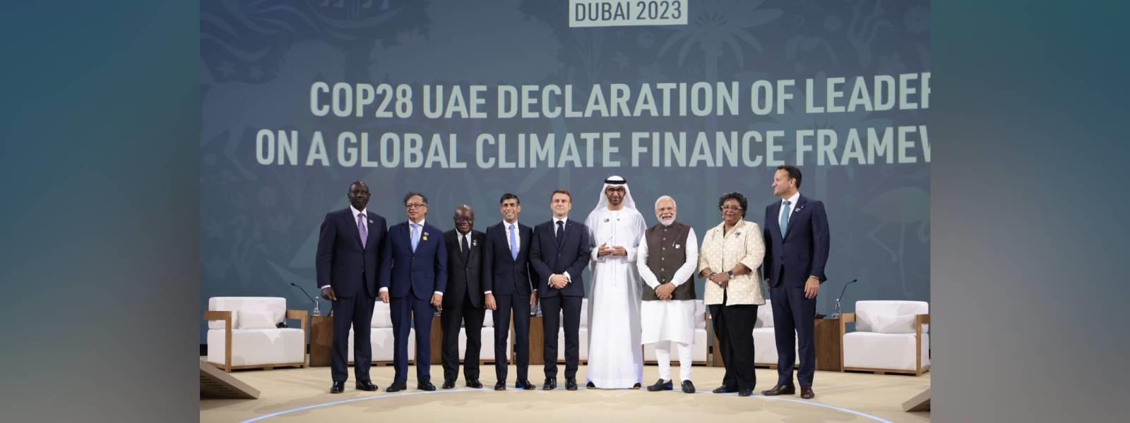 Prime Minister Shri Narendra Modi participated in the COP28 Presidency’s Session on Transforming Climate Finance