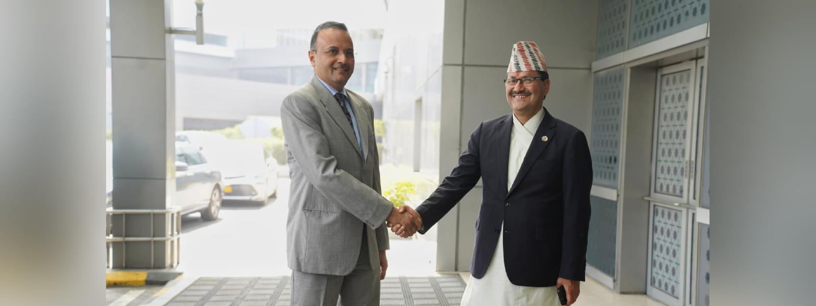 Foreign Minister of Nepal, H.E. Mr. Narayan Prakash Saud arrived in New Delhi for Raisina Dialogue 2024