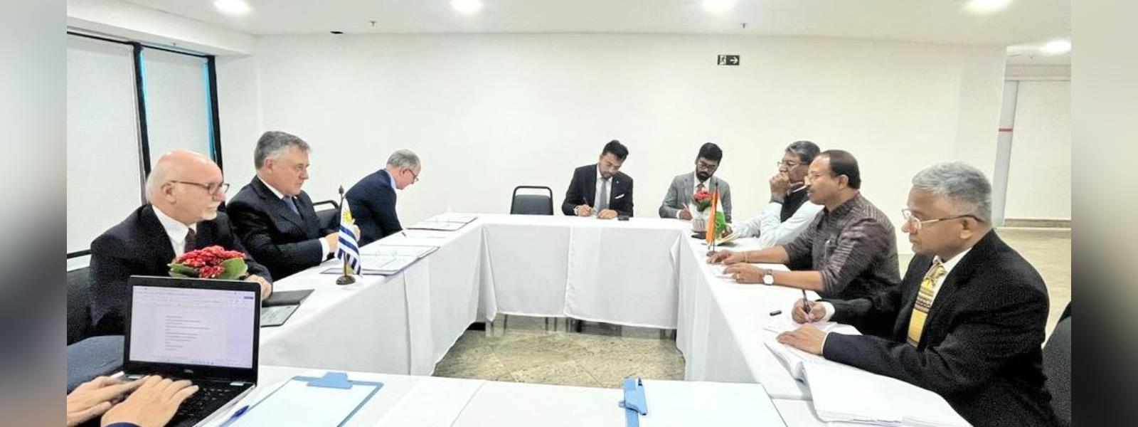 Minister of State for External Affairs Shri V. Muraleedharan met H.E. Mr. Omar Paganini, Foreign Minister of Uruguay on the sidelines of G20 Foreign Ministers' Meeting in Rio de janeiro