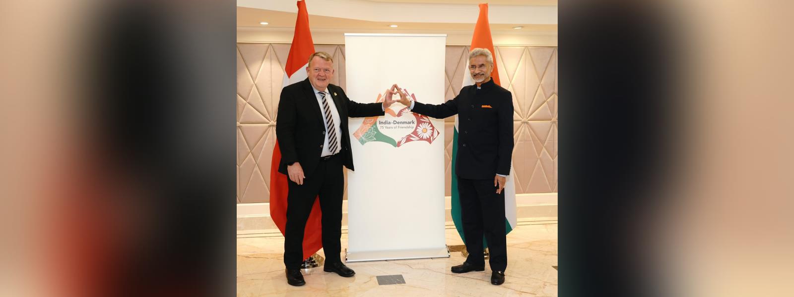 External Affairs Minister Dr. S. Jaishankar and Foreign Minister of Denmark, H.E. Mr. Lars Lokke Rasmussen unveiled a logo celebrating 75 years of India-Denmark diplomatic relations in New Delhi