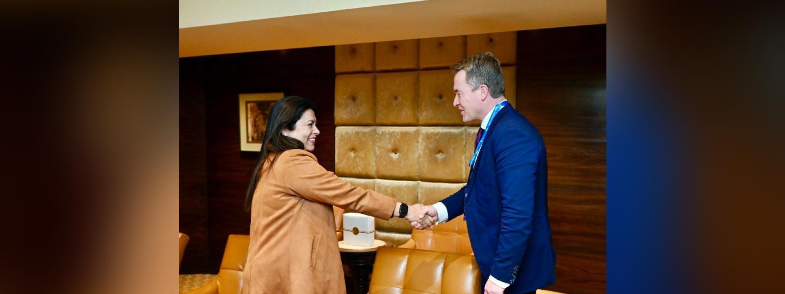 Minister of State for External Affairs Smt. Meenakashi Lekhi met H.E. Mr. Andreas Motzfeldt Kravik, Deputy Foreign Minister of Norway on the sidelines of Raisina Dialogue 2024 in New Delhi
