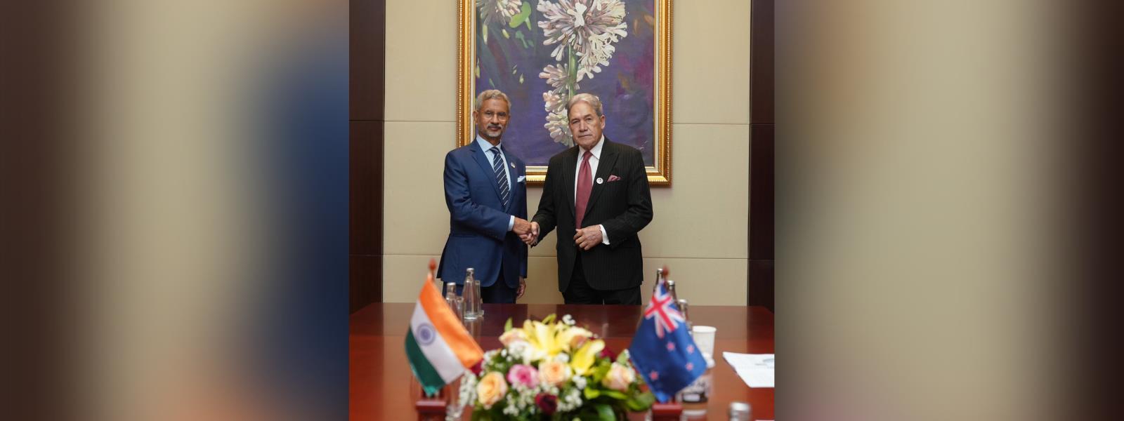 External Affairs Minister Dr. S. Jaishankar met H.E. Mr. Winston Peters, Deputy Prime Minister and Foreign Minister of New Zealand on the sidelines of ASEAN meetings in Vientiane