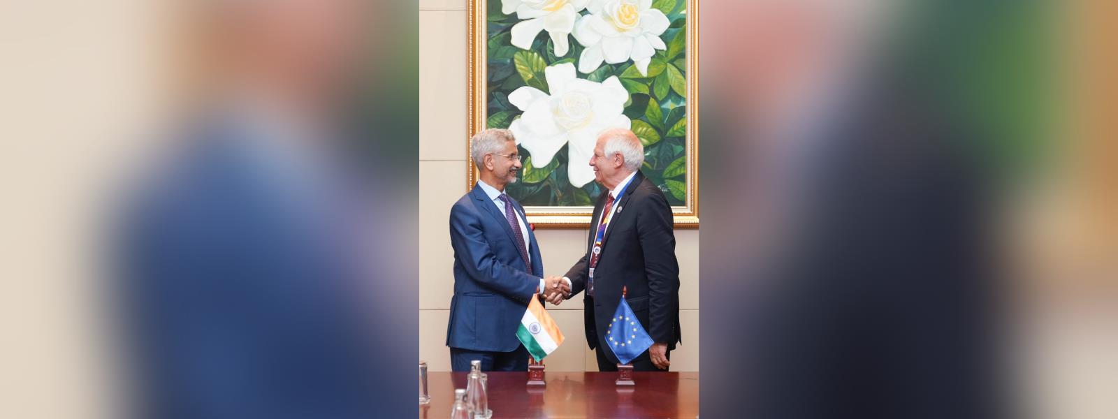External Affairs Minister Dr. S. Jaishankar met H.E. Mr. Josep Borrell Fontelles, High Representative of the European Union for Foreign Affairs and Security Policy on the sidelines of ASEAN meetings in Vientiane