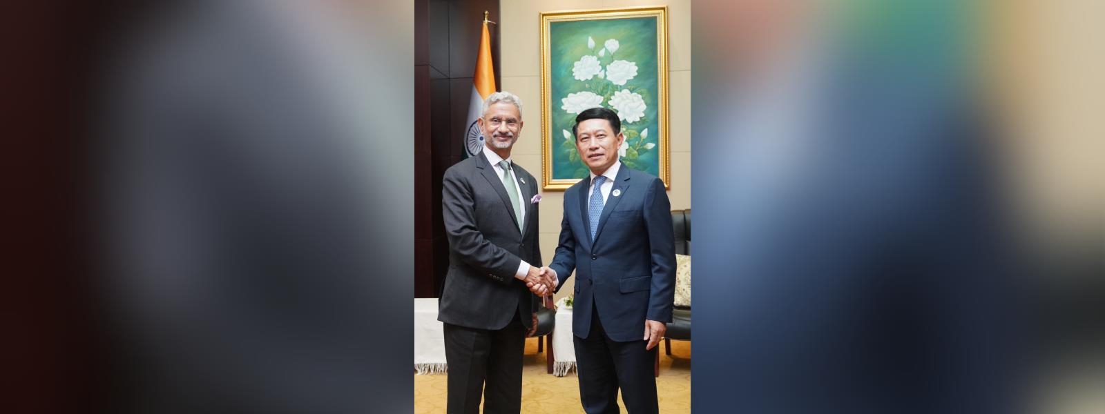 External Affairs Minister Dr. S. Jaishankar met H.E. Mr. Saleumxay Kommasith, Deputy Prime Minister and Foreign Minister of Lao PDR in Vientiane