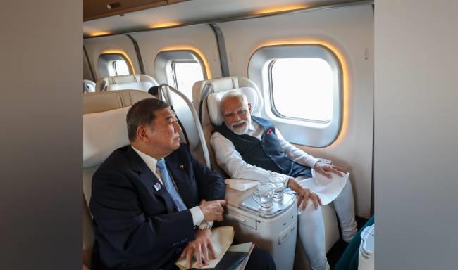 Prime Minister Shri Narendra Modi and H.E. Mr. Shigeru Ishiba, Prime Minister of Japan travelled together to Sendai, Miyagi Prefecture on the Shinkansen