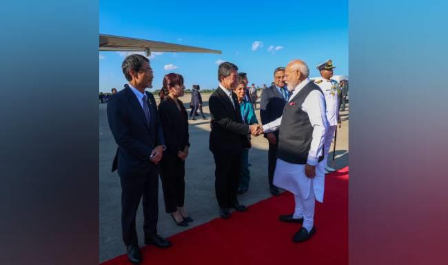 Prime Minister Shri Narendra Modi emplaned for Tianjin, China, the next destination of his two nation visit to attend the SCO Summit after concluding a productive visit to Japan