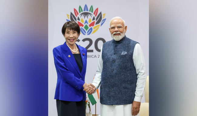 Prime Minister Shri Narendra Modi met H.E. Ms. Sanae Takaichi, Prime Minister of Japan on the sidelines of the G20 Summit in Johannesburg, South Africa