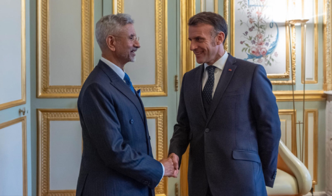External Affairs Minister Dr. S. Jaishankar called on H.E. Mr. Emmanuel Macron, President of the French Republic in Paris