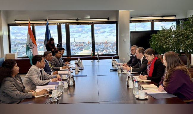 Secretary (West) Shri Sibi George co-chaired the 13th round of India–Estonia Political Consultations with Mr. Martin Roge, Undersecretary for Political Affairs of Estonia in Tallinn