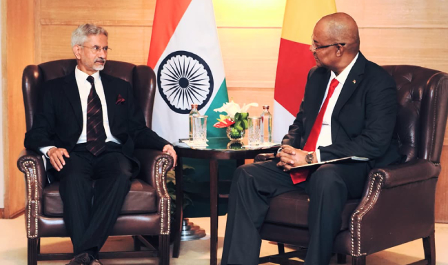 External Affairs Minister Dr. S. Jaishankar called on President of the Republic of Seychelles, H.E. Dr. Patrick Herminie in New Delhi