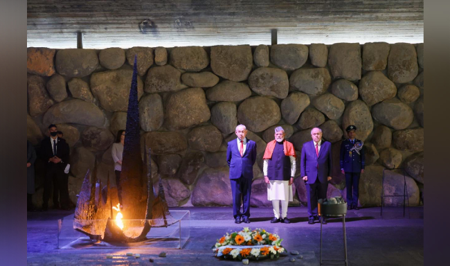 Prime Minister Shri Narendra Modi paid homage to the victims of the Holocaust at Yad Vashem in Jerusalem