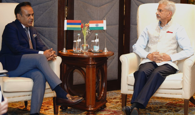 External Affairs Minister Dr. S. Jaishankar met H.E. Mr. Dhananjay Ritish Ramful, Foreign Minister of Mauritius on the sidelines of Raisina Dialogue 2026 in New Delhi
