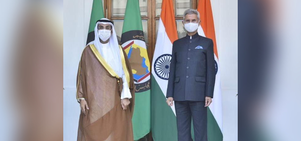 External Affairs Minister, Dr. S. Jaishankar welcomes Dr. Al-Hajraf, Secretary General of the Cooperation Council for the Arab States of the Gulf
