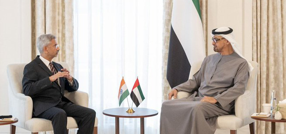 Dr. S. Jaishankar External Affairs Minister called on H.H. Sheikh Mohamed bin Zayed Al Nahyan, Crown Prince of Abu Dhabi
