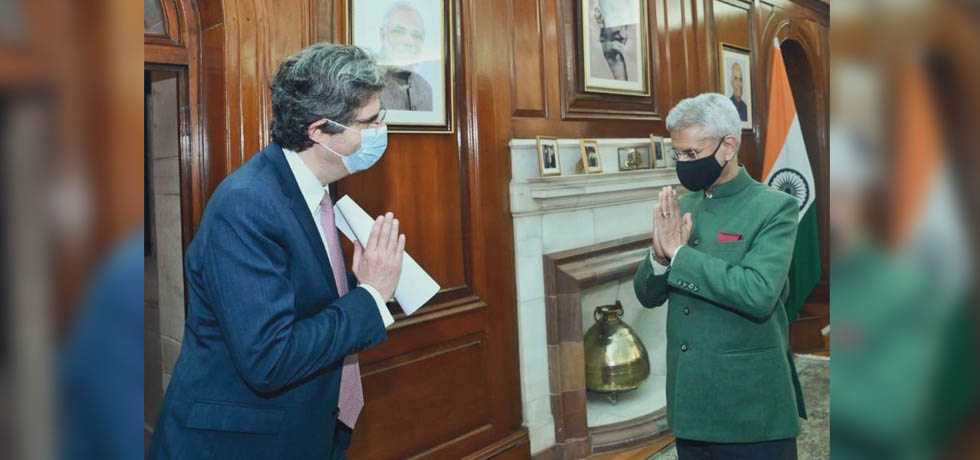 External Affairs Minister, Dr. S. Jaishankar meets French Secretary General François Delattre in New Delhi