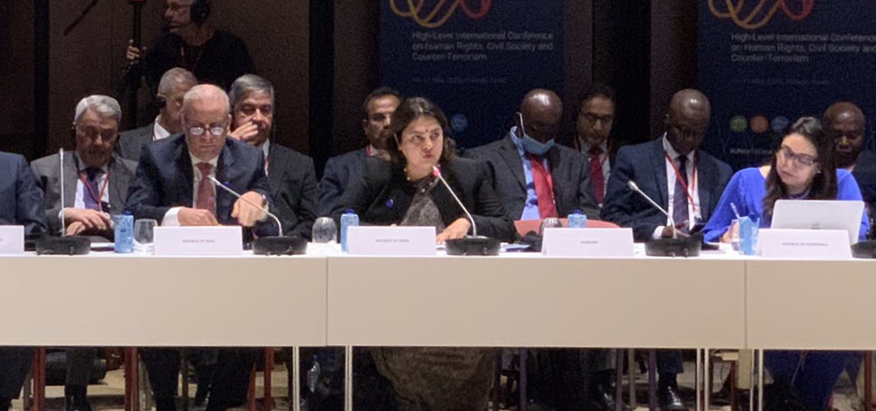 Minister of State for External Affairs, Smt. Meenakashi Lekhi participated at the UN High-Level International Conference on Human Rights, Civil Society and Counter-Terrorism at Malaga, Spain