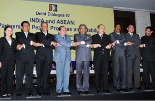 The then External Affairs Minister Shri S M Krishna with his counterparts from ASEAN Nations at the inauguration of Delhi Dialogue IV in New Delhi (13 February 2012)