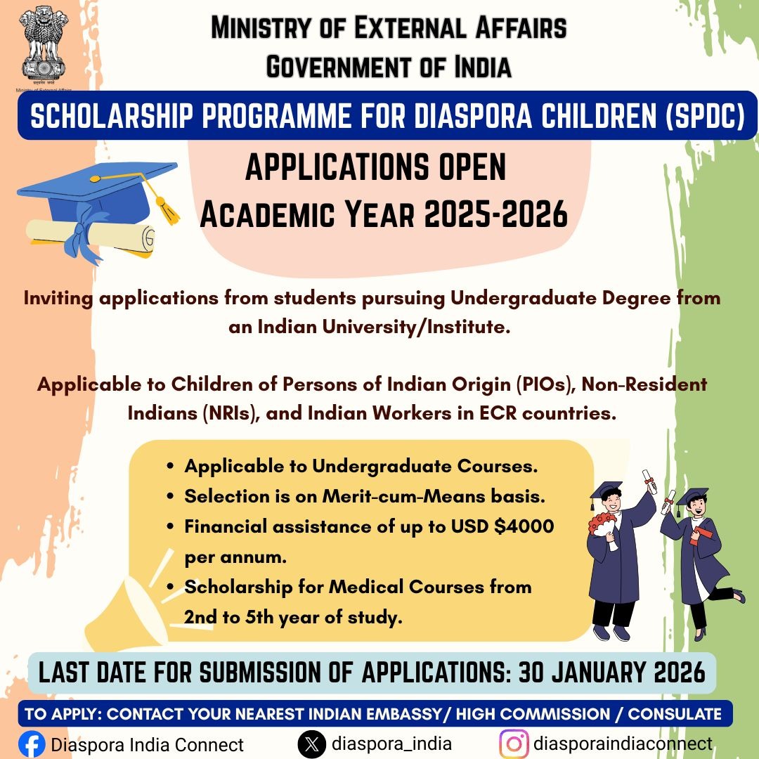 Scholarship Programme for Diaspora Children (SPDC) Guideline and Application form 2025-26